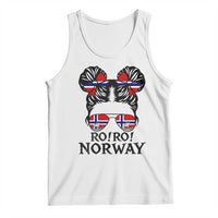 Ro Ro Norwegian Viking Ship Tank Top Norway Flag Messy Bun Girl