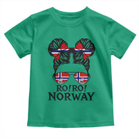 Ro Ro Norwegian Viking Ship Toddler T Shirt Norway Flag Messy Bun Girl