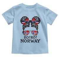 Ro Ro Norwegian Viking Ship Toddler T Shirt Norway Flag Messy Bun Girl