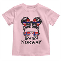 Ro Ro Norwegian Viking Ship Toddler T Shirt Norway Flag Messy Bun Girl
