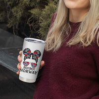 Ro Ro Norwegian Viking Ship Tumbler Cup Norway Flag Messy Bun Girl