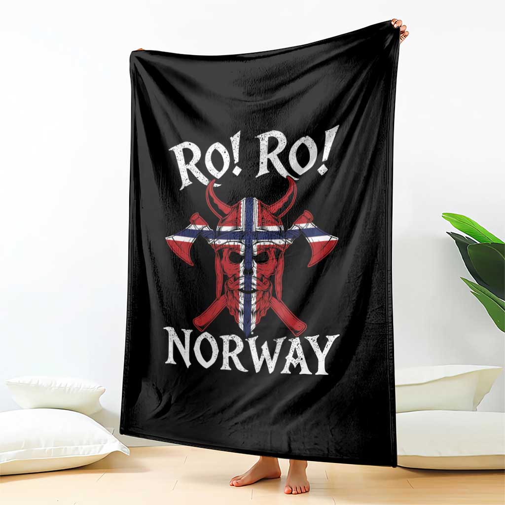 Ro Ro Norwegian Viking Blood Skull Norway Flag Pride Throw Blanket