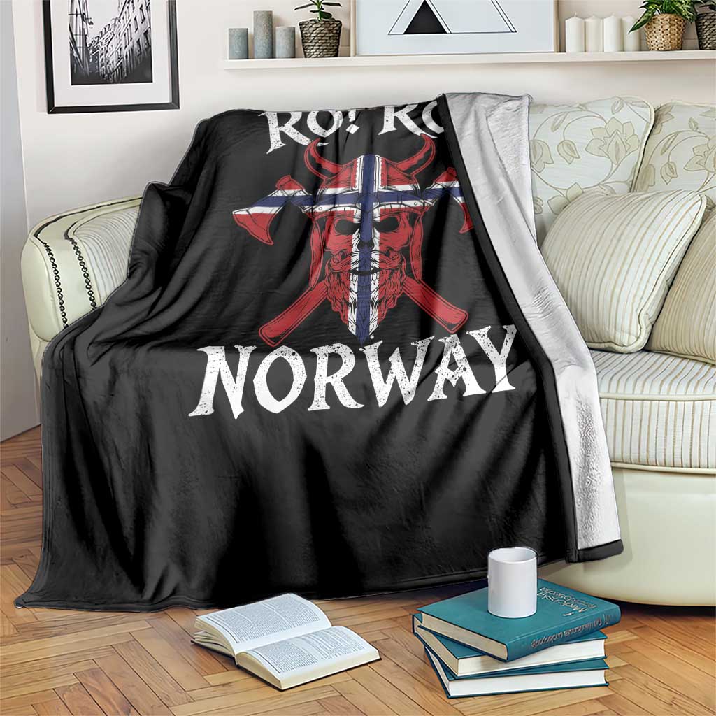 Ro Ro Norwegian Viking Blood Skull Norway Flag Pride Throw Blanket