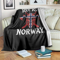 Ro Ro Norwegian Viking Blood Skull Norway Flag Pride Throw Blanket