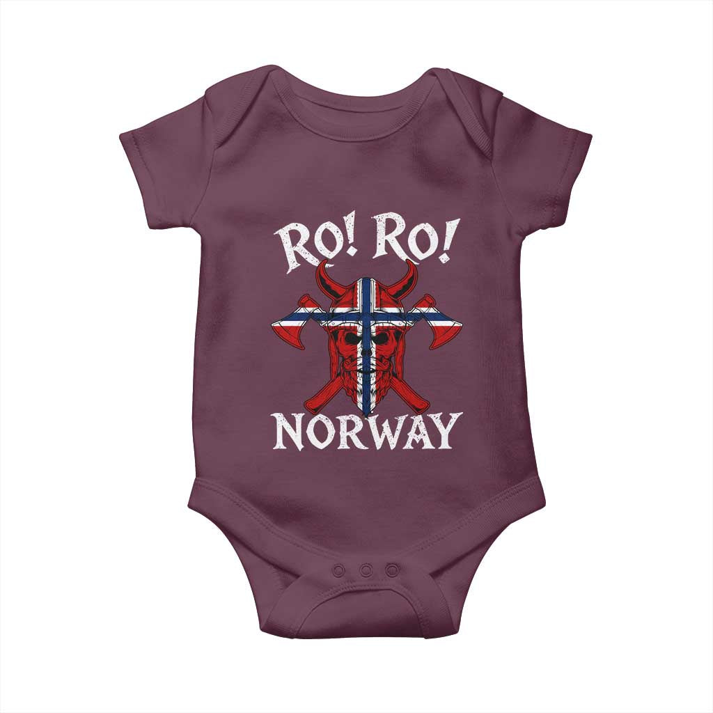 Ro Ro Norwegian Viking Blood Skull Norway Flag Pride Baby Onesie