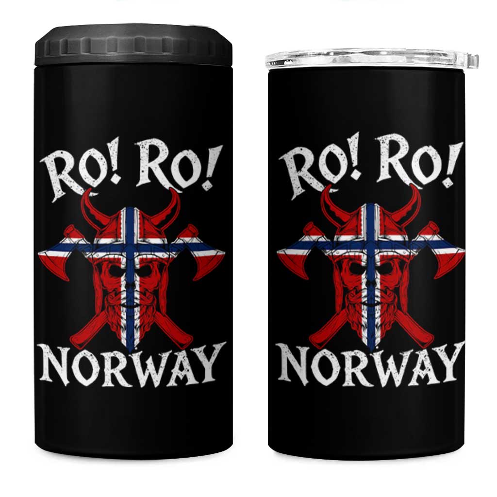 Ro Ro Norwegian Viking Blood Skull Norway Flag Pride 4 in 1 Can Cooler Tumbler