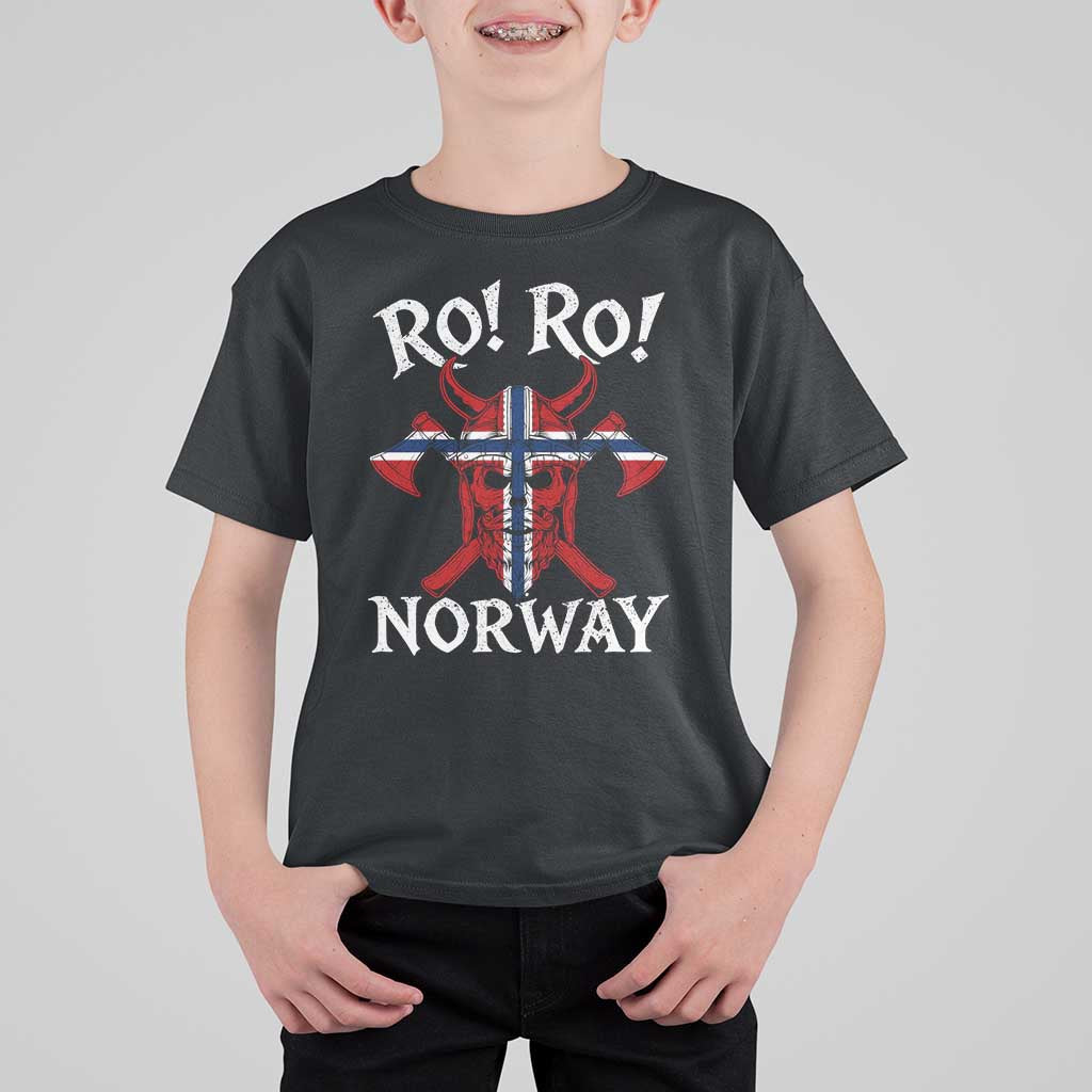 Ro Ro Norwegian Viking Blood Skull Norway Flag Pride T Shirt For Kid