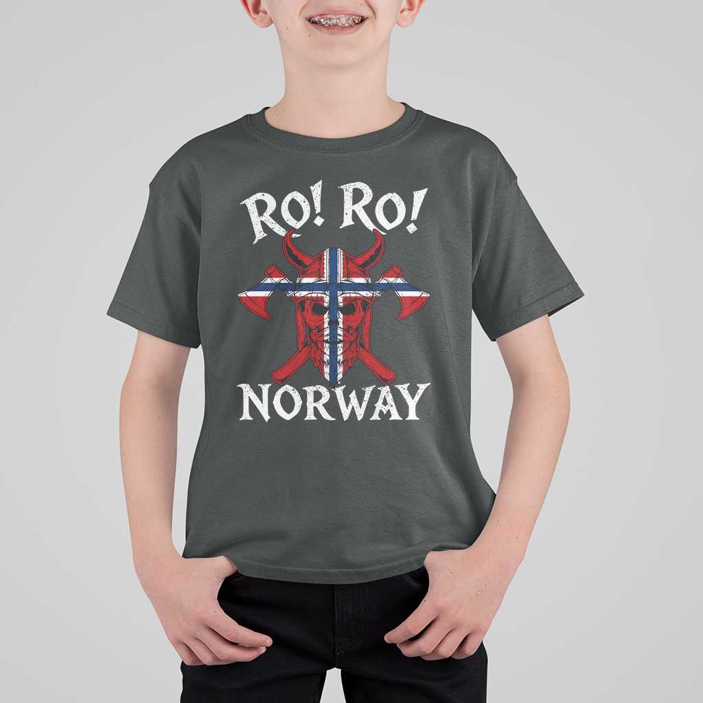 Ro Ro Norwegian Viking Blood Skull Norway Flag Pride T Shirt For Kid