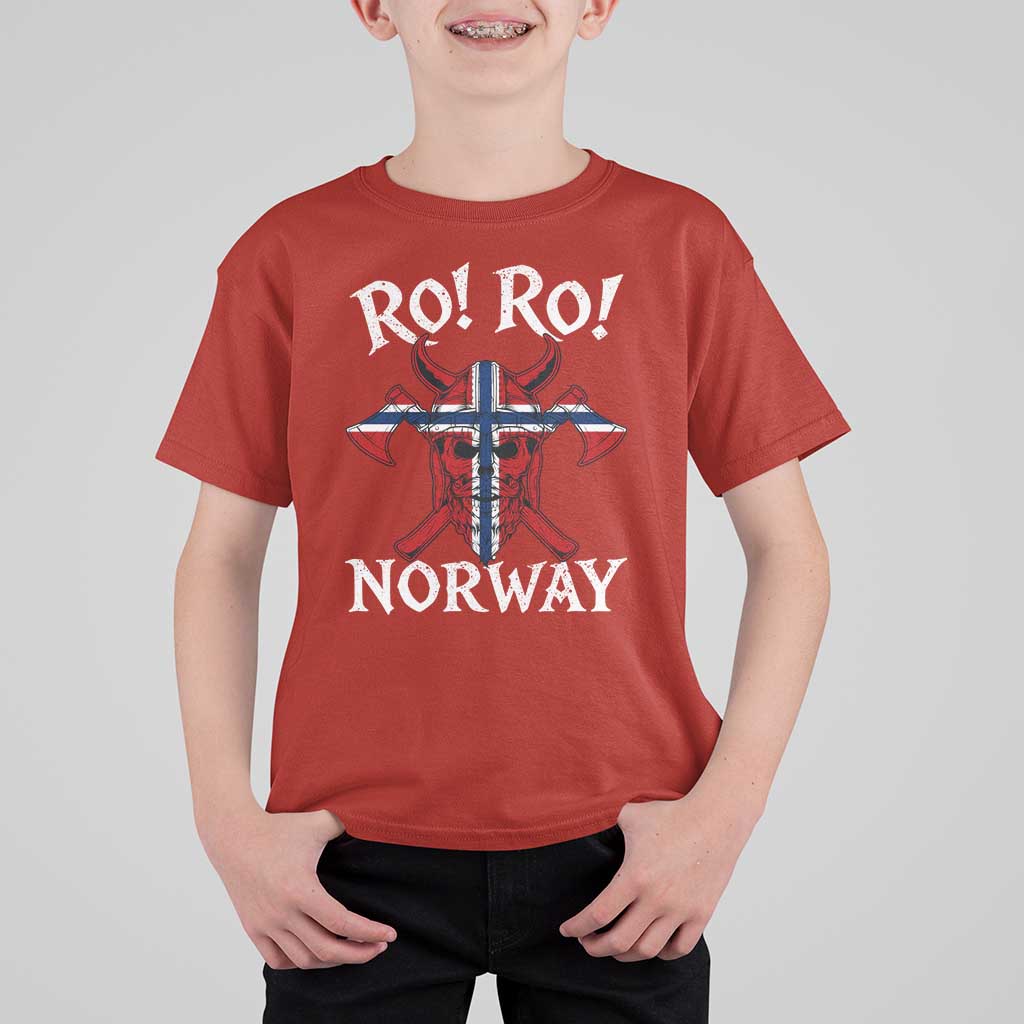 Ro Ro Norwegian Viking Blood Skull Norway Flag Pride T Shirt For Kid