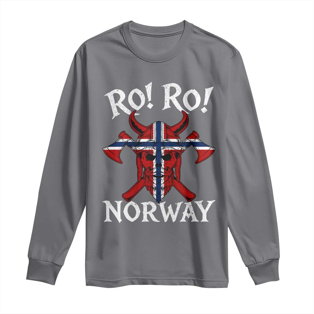 Ro Ro Norwegian Viking Blood Skull Norway Flag Pride Long Sleeve Shirt