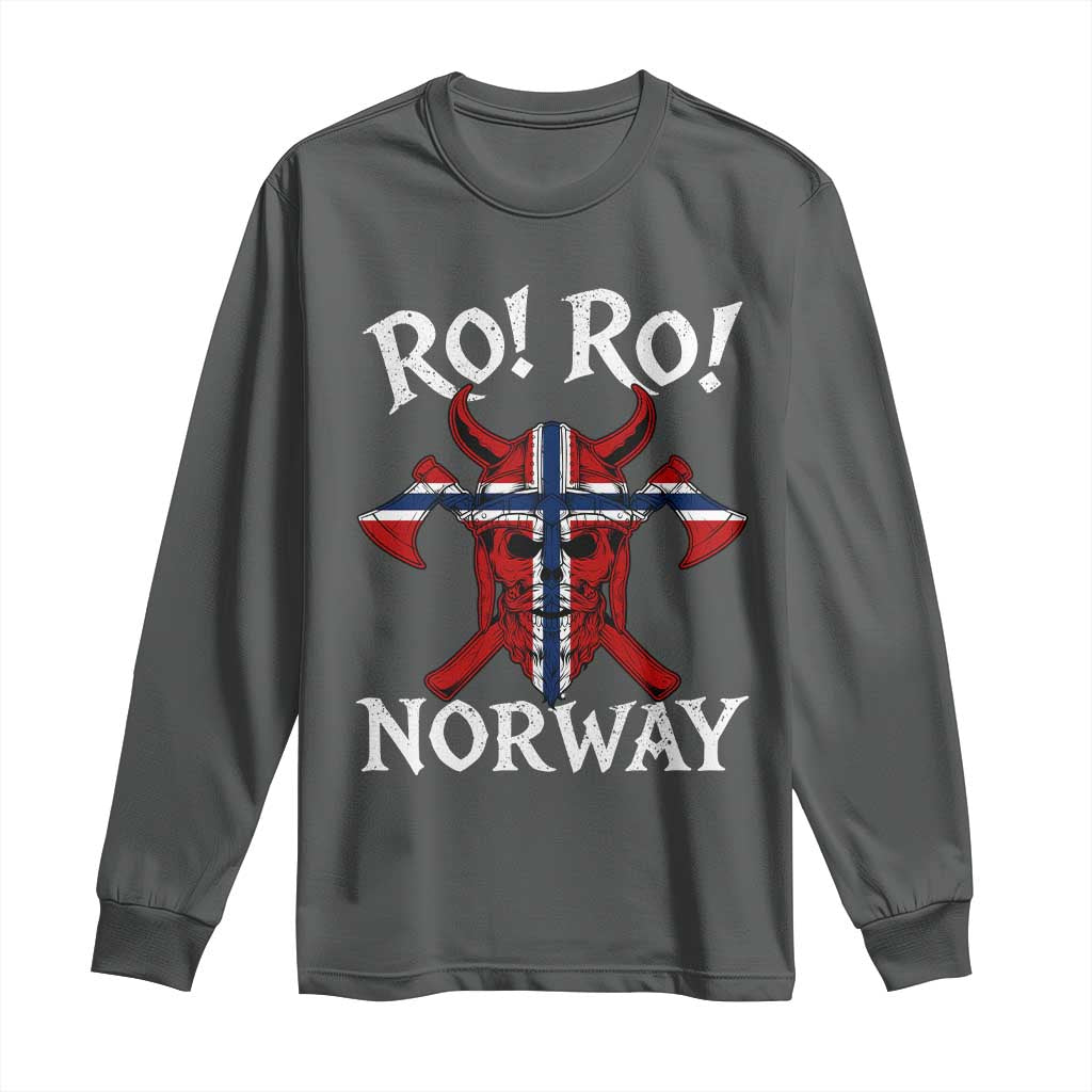 Ro Ro Norwegian Viking Blood Skull Norway Flag Pride Long Sleeve Shirt