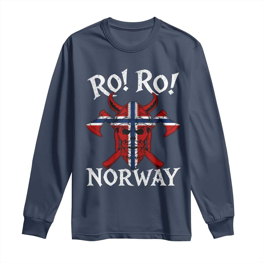 Ro Ro Norwegian Viking Blood Skull Norway Flag Pride Long Sleeve Shirt