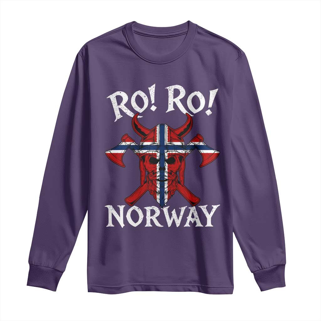 Ro Ro Norwegian Viking Blood Skull Norway Flag Pride Long Sleeve Shirt