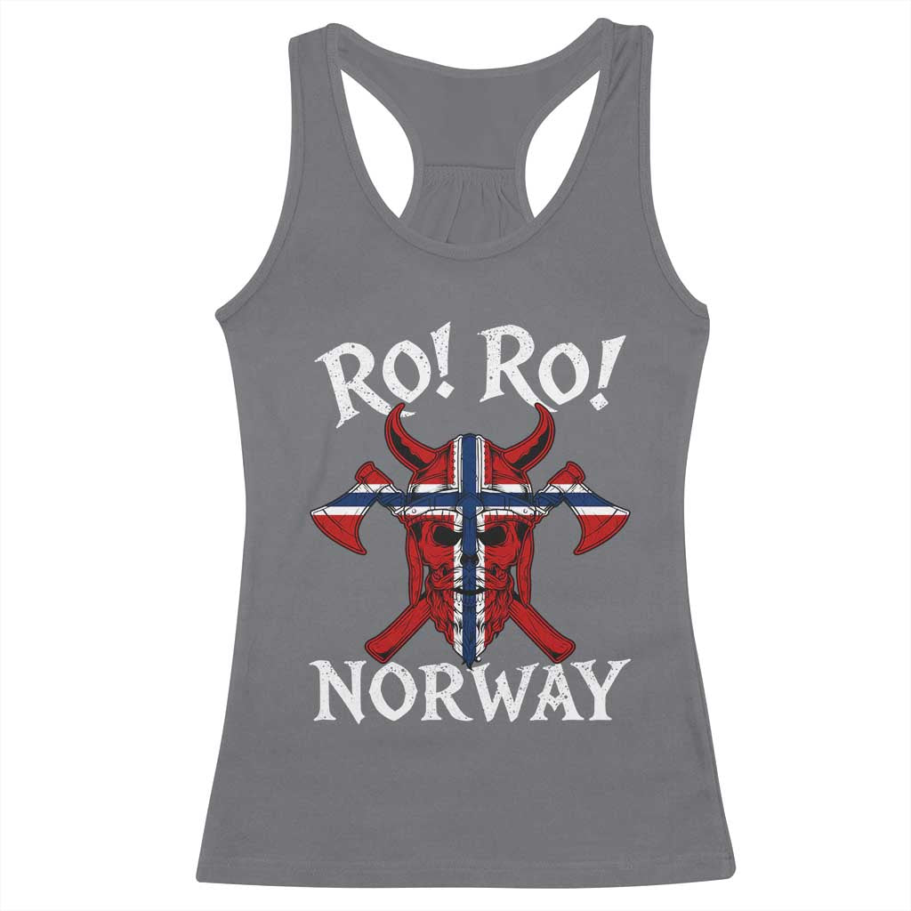 Ro Ro Norwegian Viking Blood Skull Norway Flag Pride Racerback Tank Top