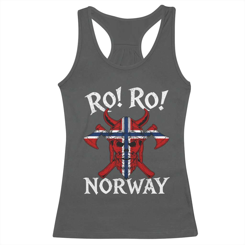 Ro Ro Norwegian Viking Blood Skull Norway Flag Pride Racerback Tank Top
