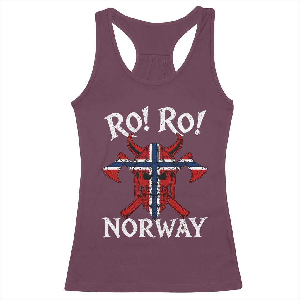 Ro Ro Norwegian Viking Blood Skull Norway Flag Pride Racerback Tank Top