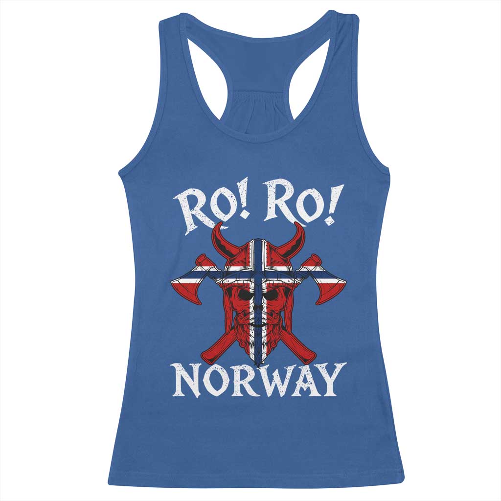 Ro Ro Norwegian Viking Blood Skull Norway Flag Pride Racerback Tank Top