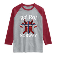 Ro Ro Norwegian Viking Blood Skull Norway Flag Pride Raglan Shirt