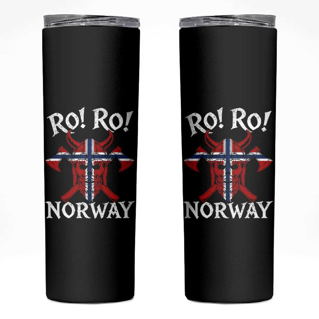 Ro Ro Norwegian Viking Blood Skull Norway Flag Pride Skinny Tumbler