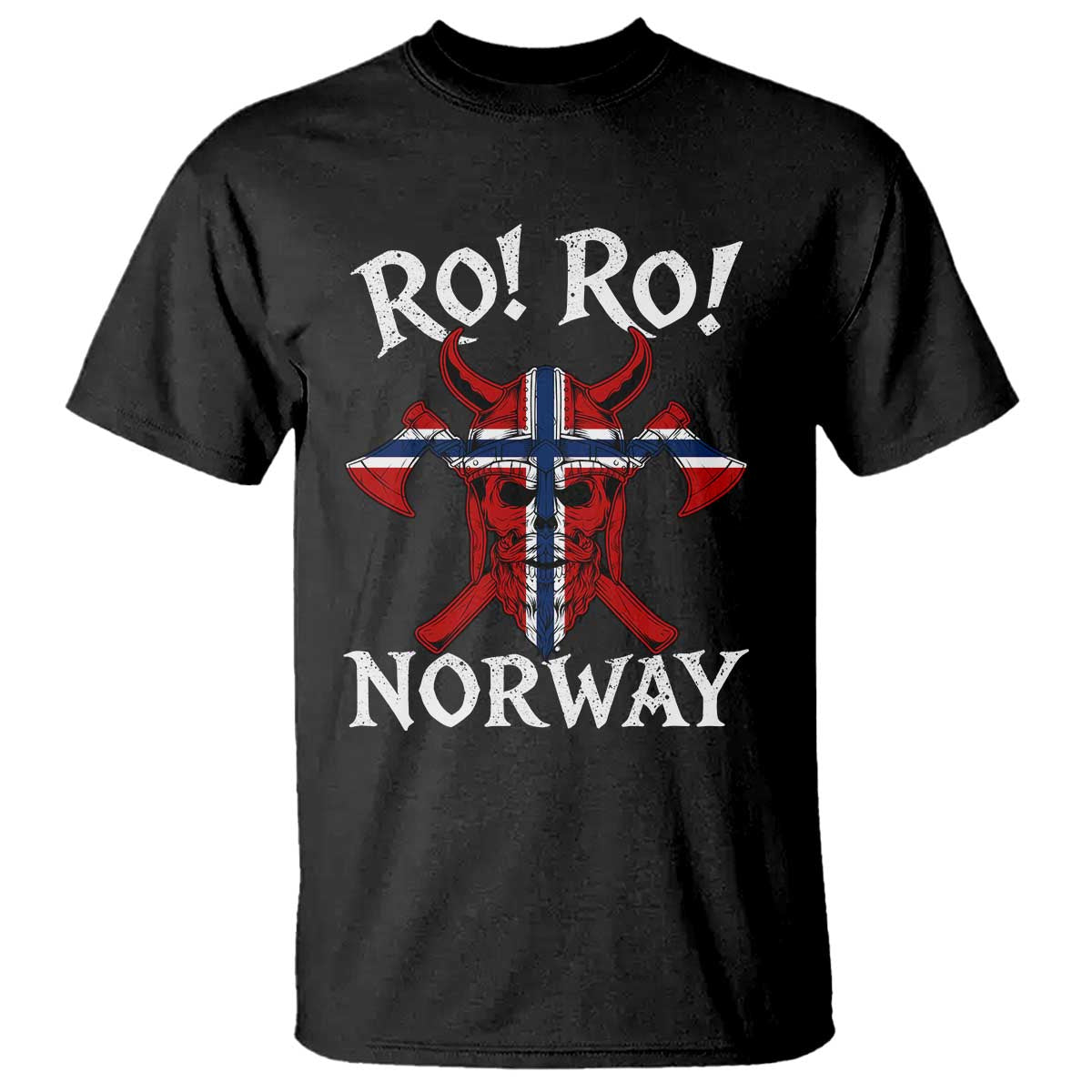 Ro Ro Norwegian Viking Blood Skull Norway Flag Pride T Shirt