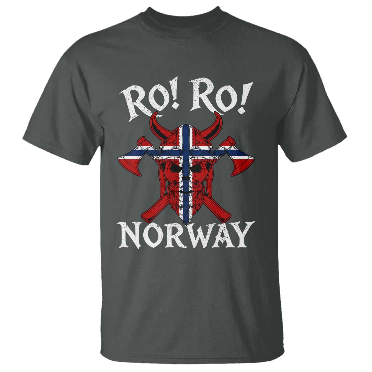 Ro Ro Norwegian Viking Blood Skull Norway Flag Pride T Shirt
