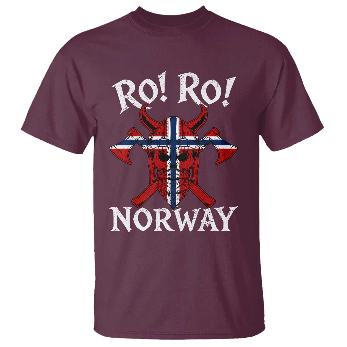 Ro Ro Norwegian Viking Blood Skull Norway Flag Pride T Shirt