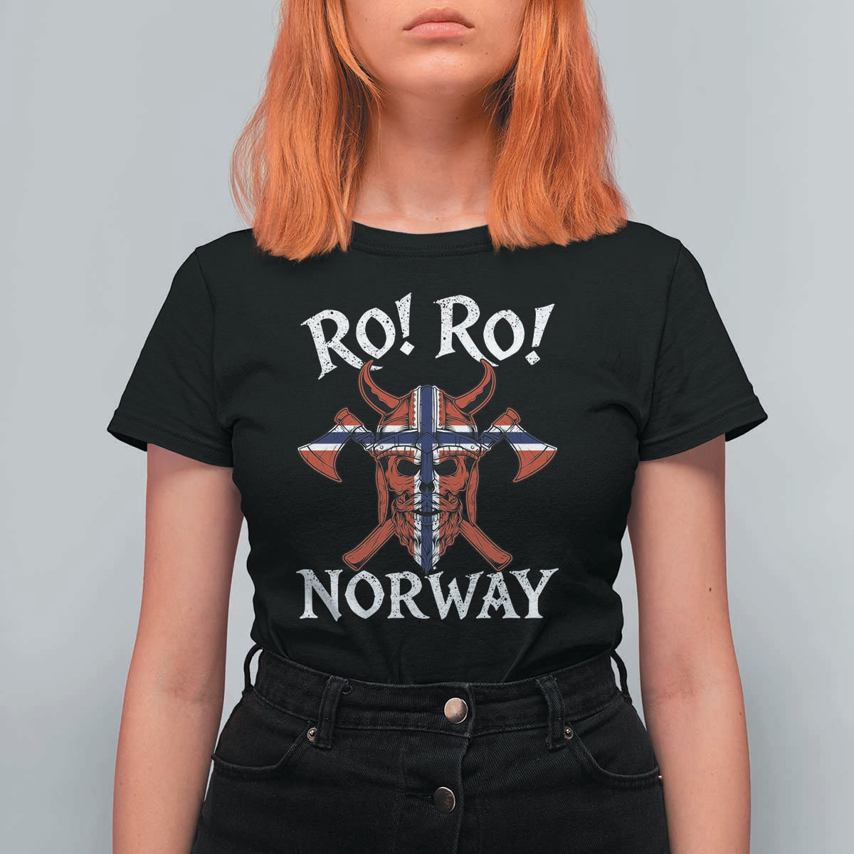 Ro Ro Norwegian Viking Blood Skull Norway Flag Pride T Shirt For Women
