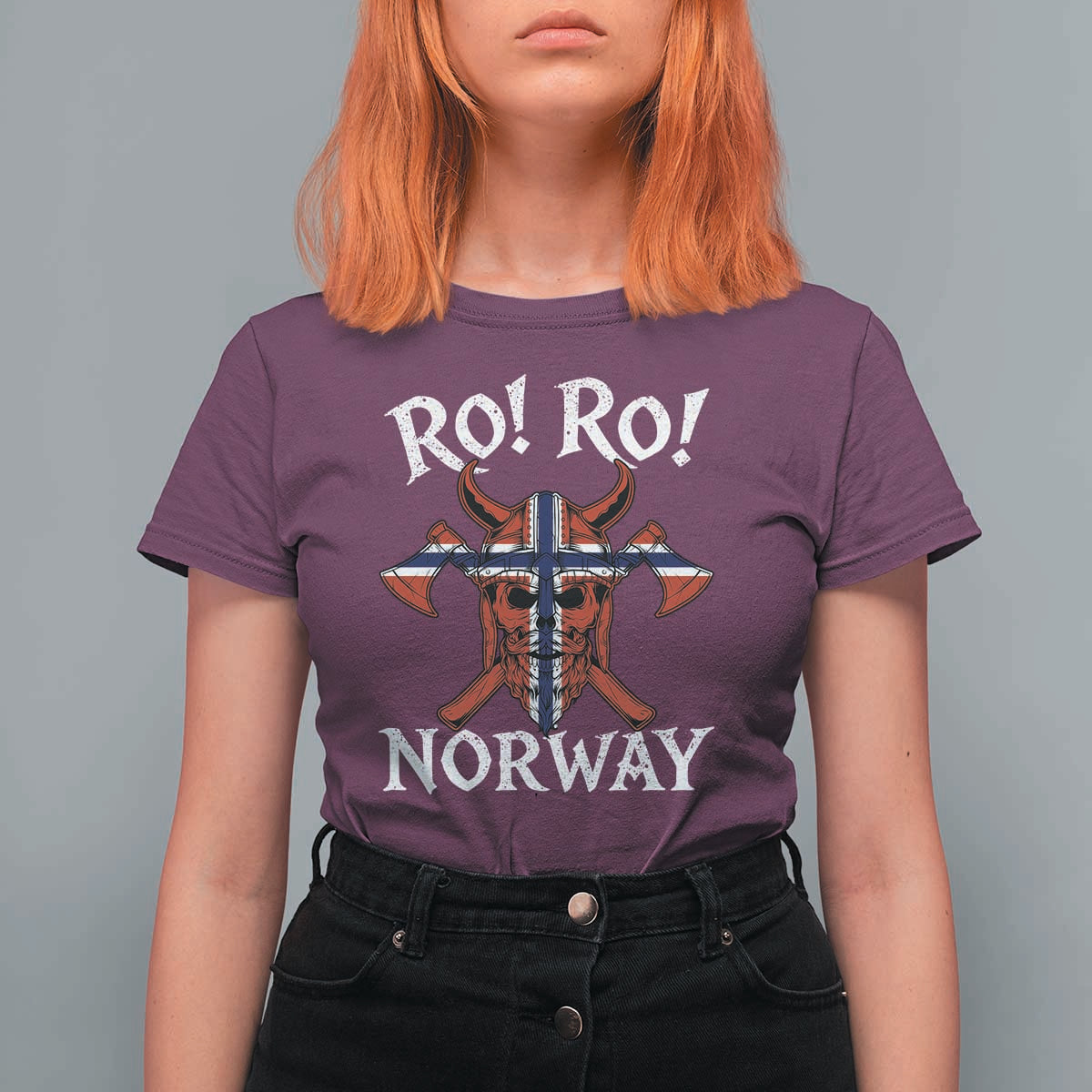 Ro Ro Norwegian Viking Blood Skull Norway Flag Pride T Shirt For Women