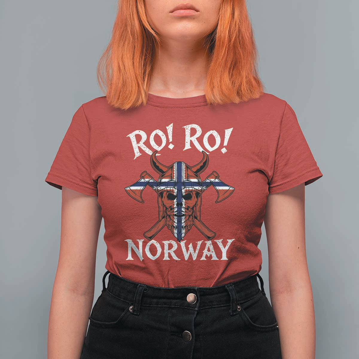 Ro Ro Norwegian Viking Blood Skull Norway Flag Pride T Shirt For Women