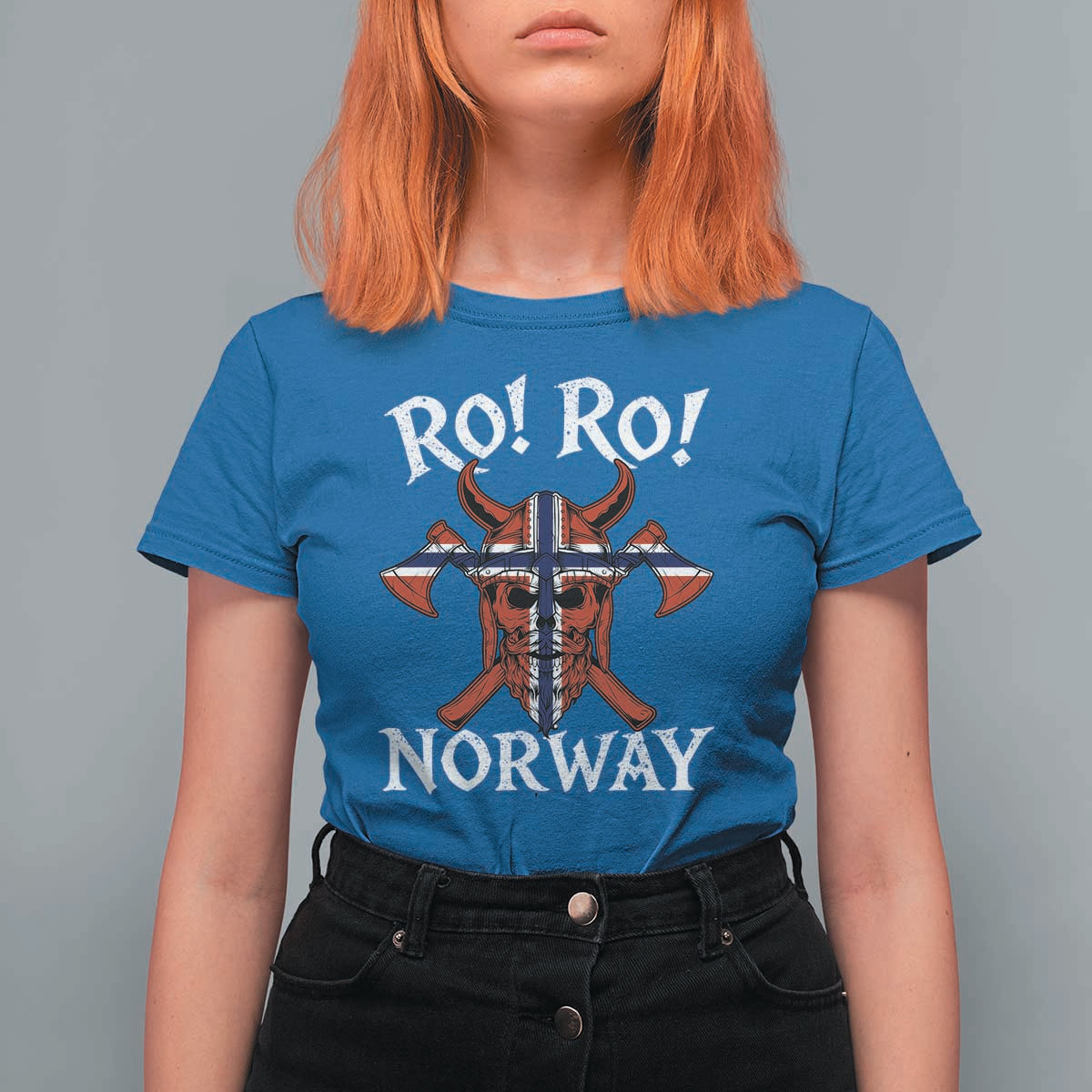 Ro Ro Norwegian Viking Blood Skull Norway Flag Pride T Shirt For Women