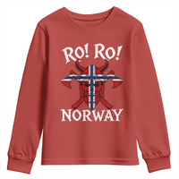 Ro Ro Norwegian Viking Blood Skull Norway Flag Pride Youth Sweatshirt