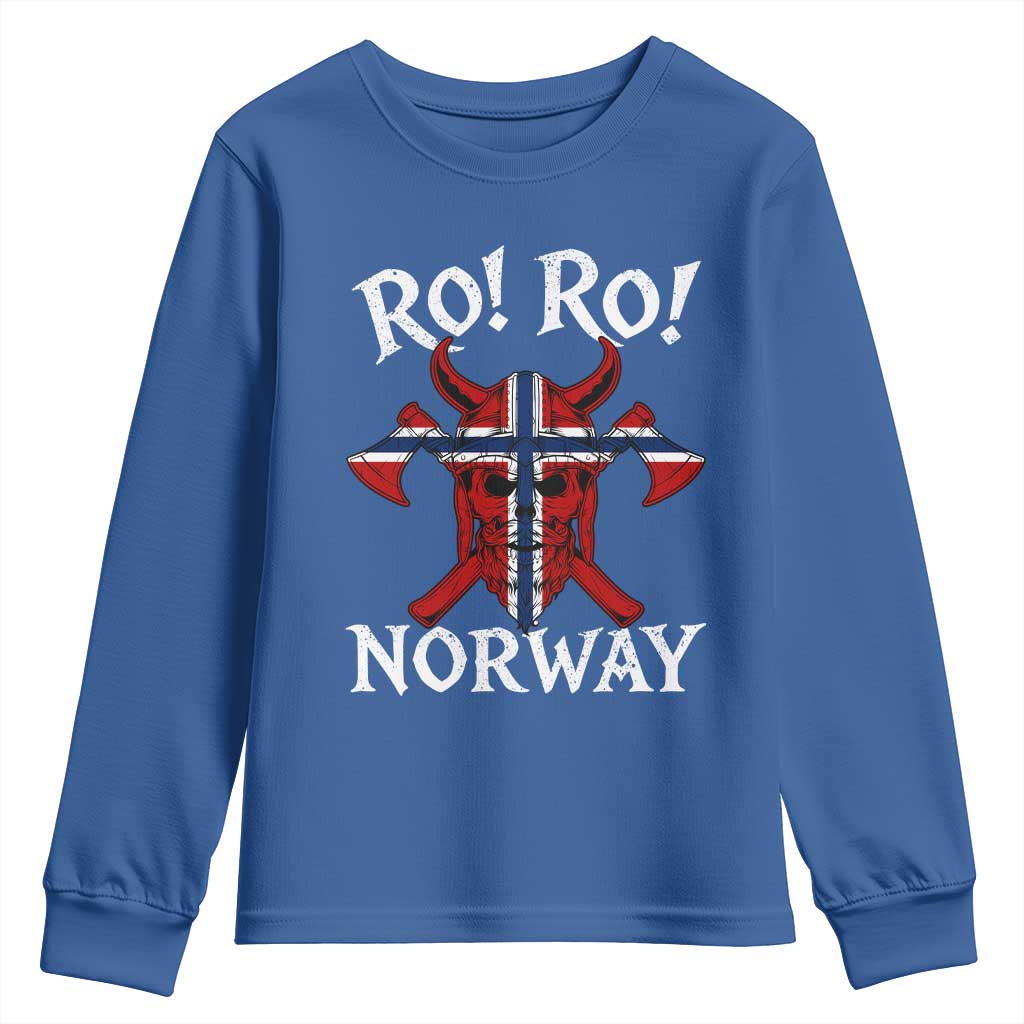 Ro Ro Norwegian Viking Blood Skull Norway Flag Pride Youth Sweatshirt