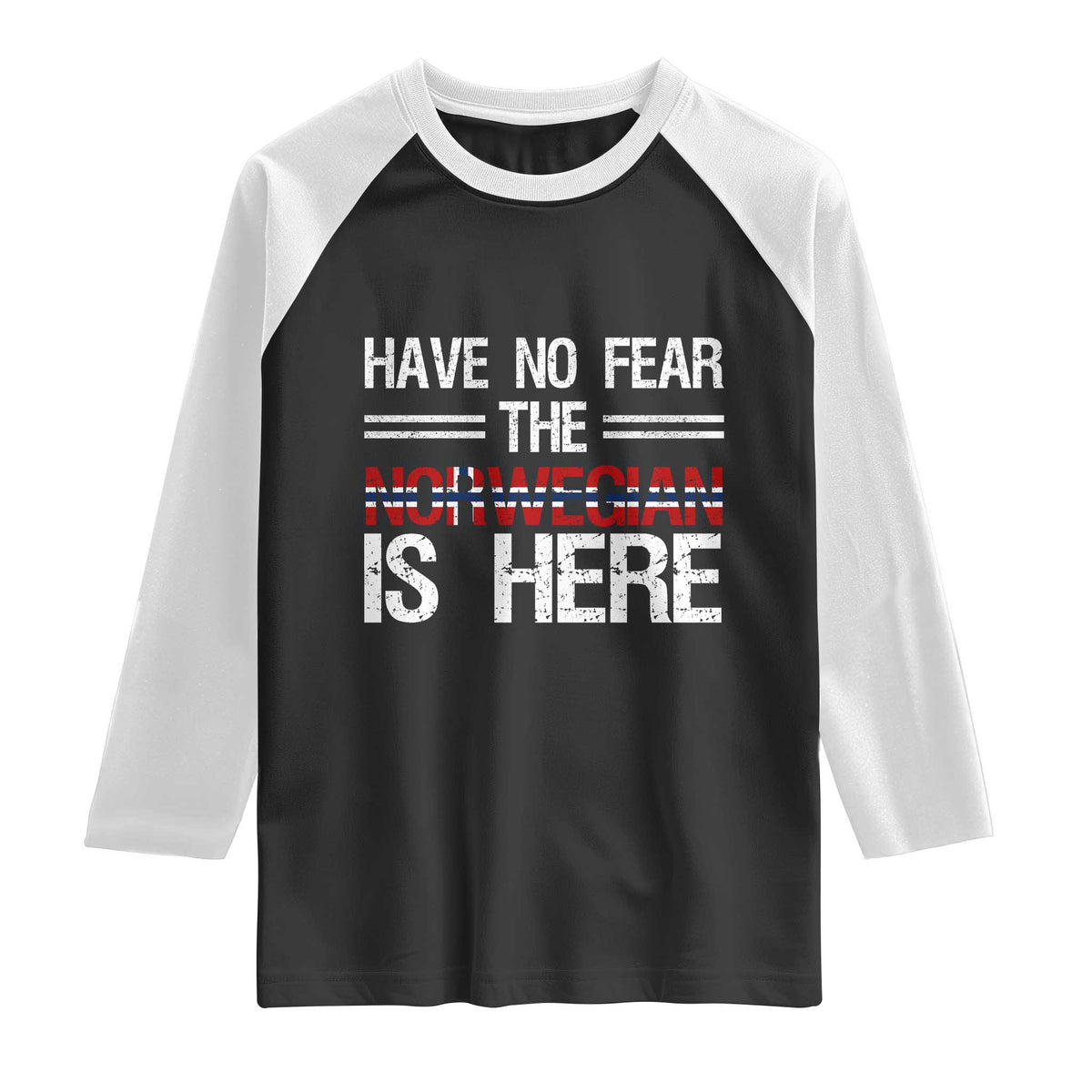 Have No Fear The Norwegian is Here Raglan Shirt Funny Norway Herriatge Gift