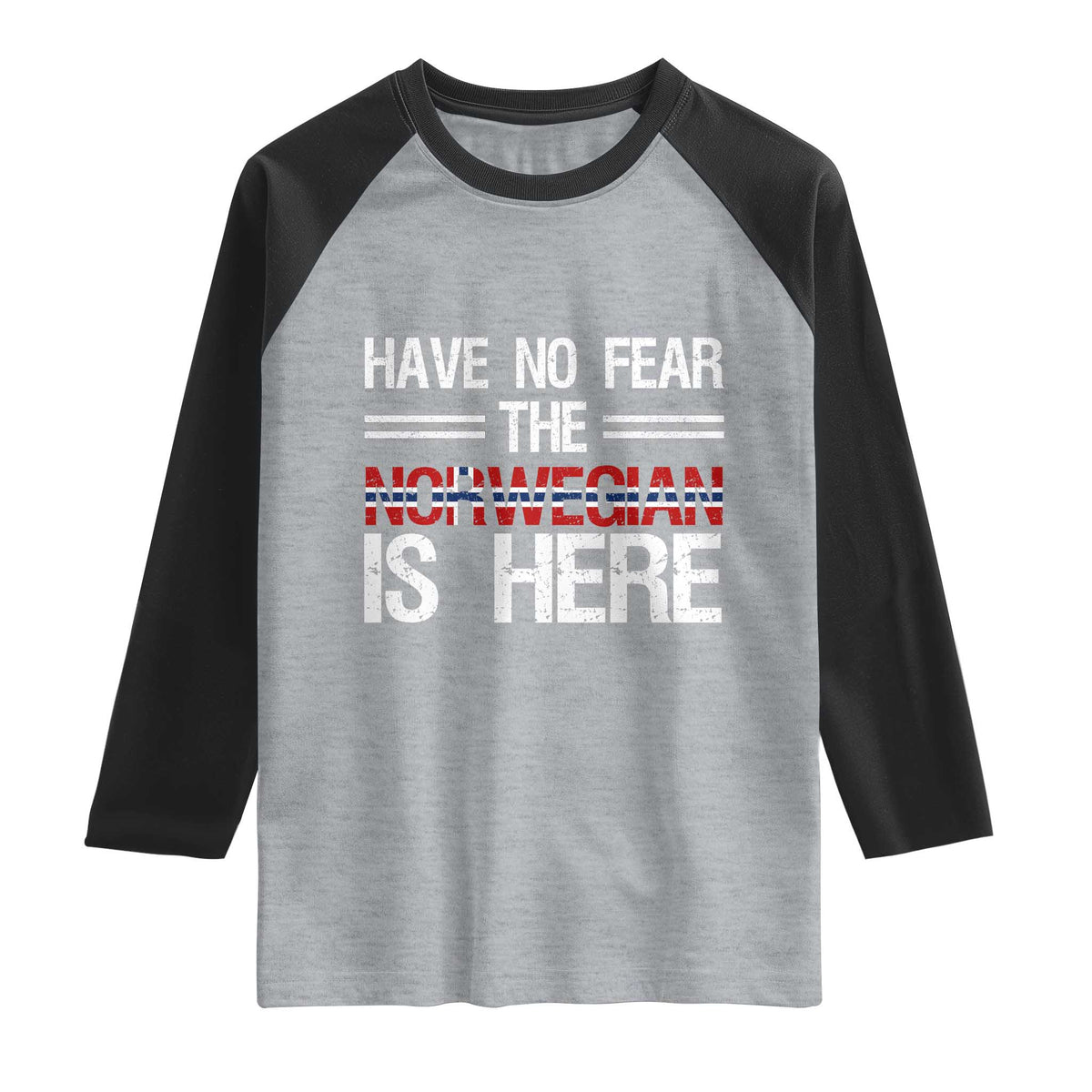 Have No Fear The Norwegian is Here Raglan Shirt Funny Norway Herriatge Gift