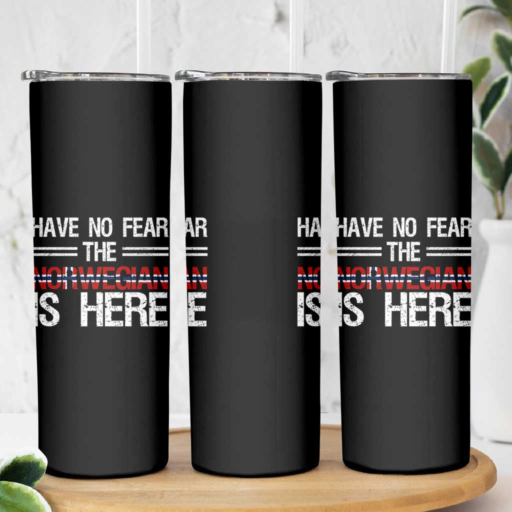 Have No Fear The Norwegian is Here Skinny Tumbler Funny Norway Herriatge Gift