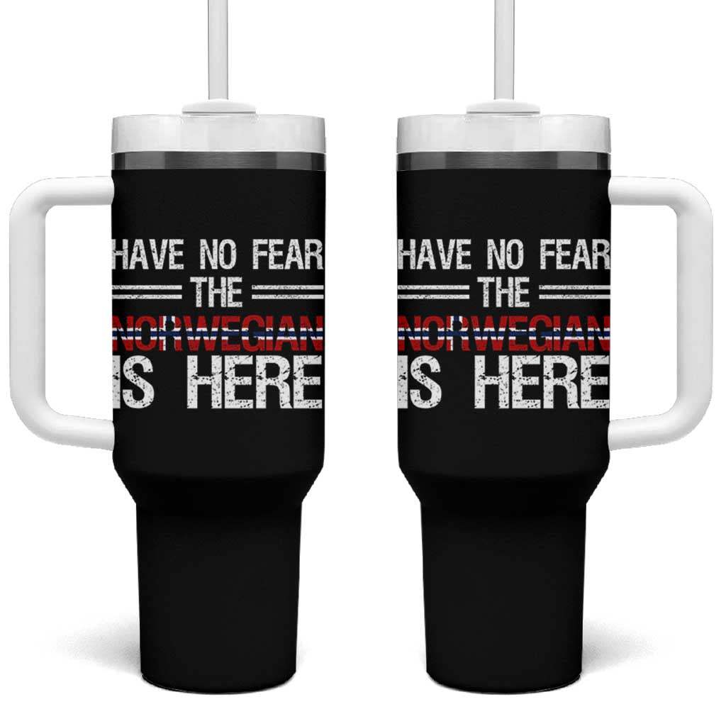 Have No Fear The Norwegian is Here Tumbler With Handle Funny Norway Herriatge Gift