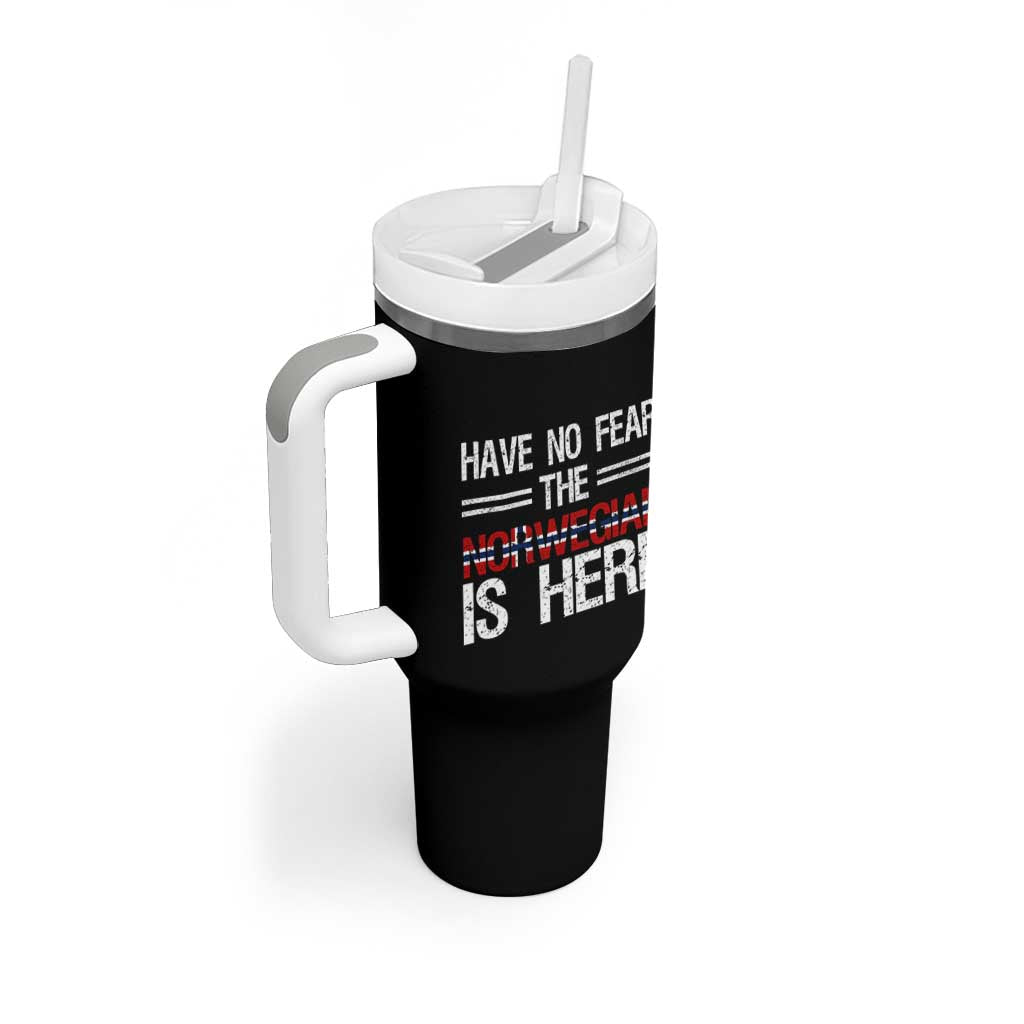 Have No Fear The Norwegian is Here Tumbler With Handle Funny Norway Herriatge Gift