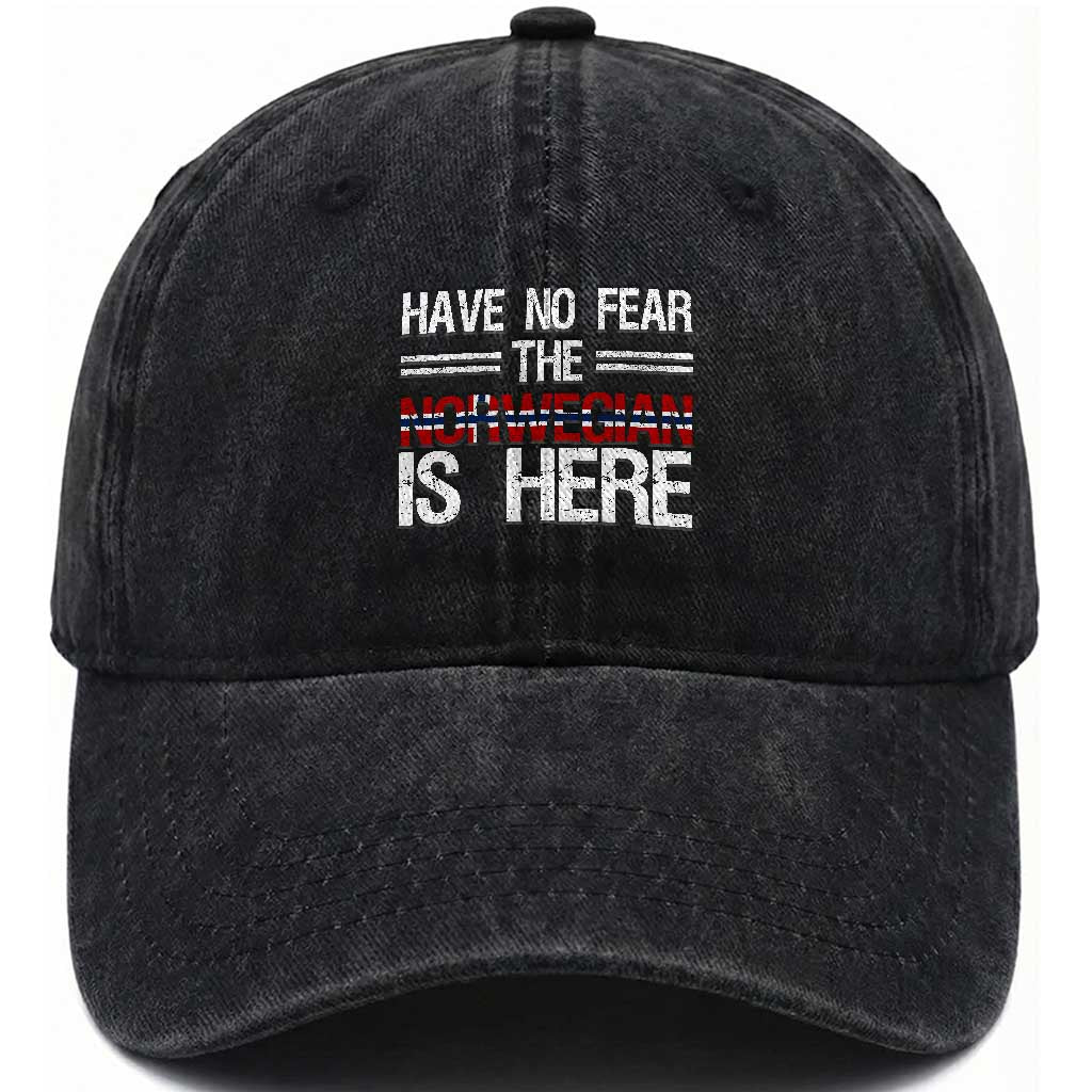 Have No Fear The Norwegian is Here Washed Cotton Baseball Cap Funny Norway Herriatge Gift