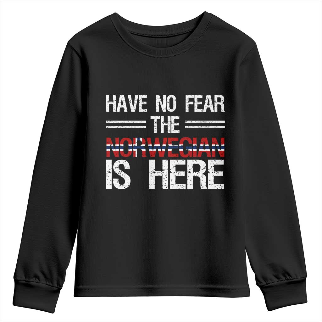 Have No Fear The Norwegian is Here Youth Sweatshirt Funny Norway Herriatge Gift