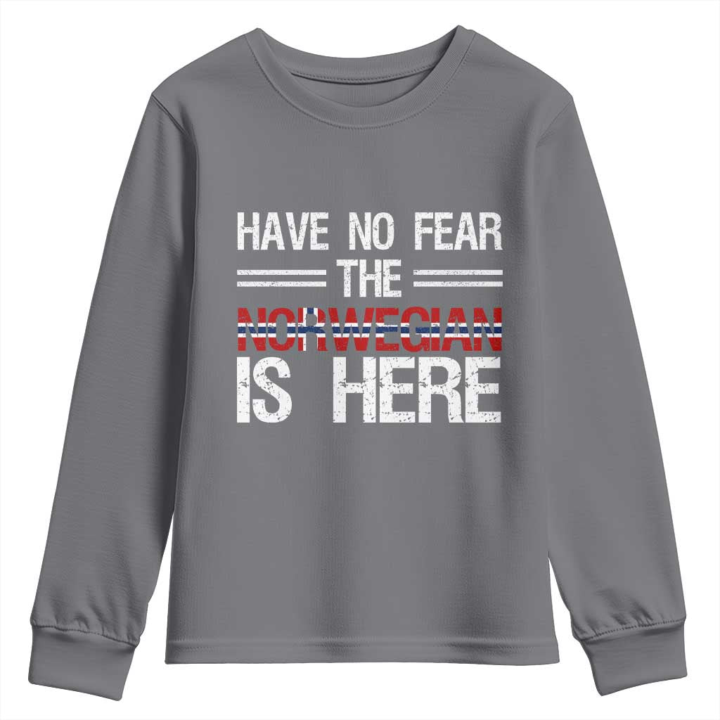 Have No Fear The Norwegian is Here Youth Sweatshirt Funny Norway Herriatge Gift