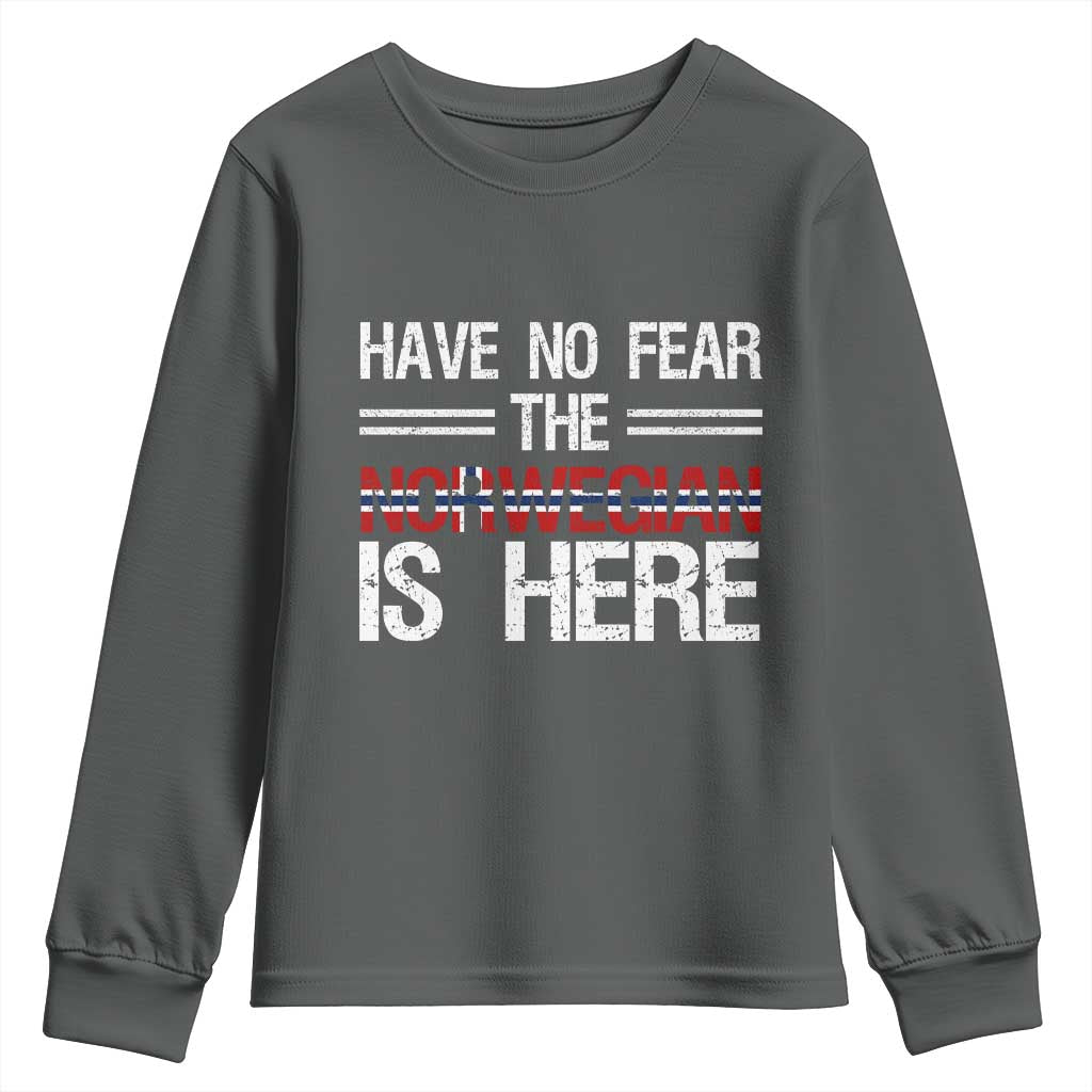 Have No Fear The Norwegian is Here Youth Sweatshirt Funny Norway Herriatge Gift