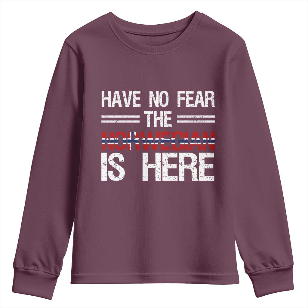 Have No Fear The Norwegian is Here Youth Sweatshirt Funny Norway Herriatge Gift