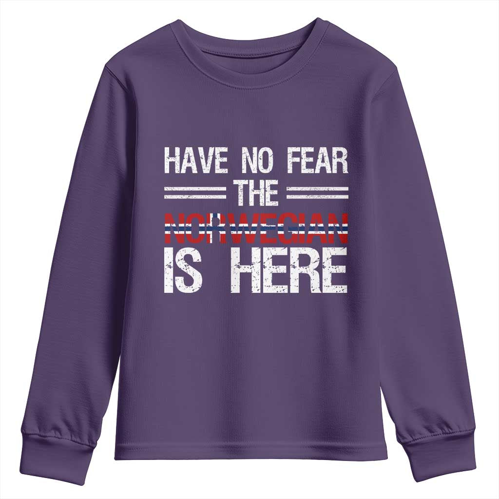 Have No Fear The Norwegian is Here Youth Sweatshirt Funny Norway Herriatge Gift