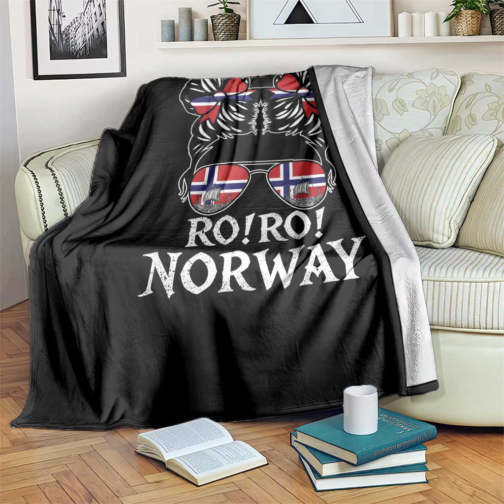 Ro Ro Norwegian Viking Ship Messy Bun Girl Throw Blanket