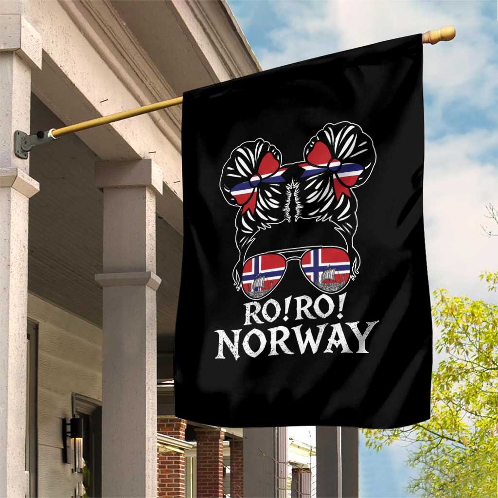 Ro Ro Norwegian Viking Ship Messy Bun Girl Garden Flag