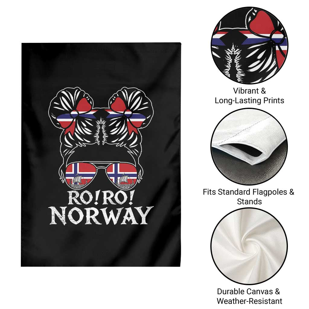 Ro Ro Norwegian Viking Ship Messy Bun Girl Garden Flag