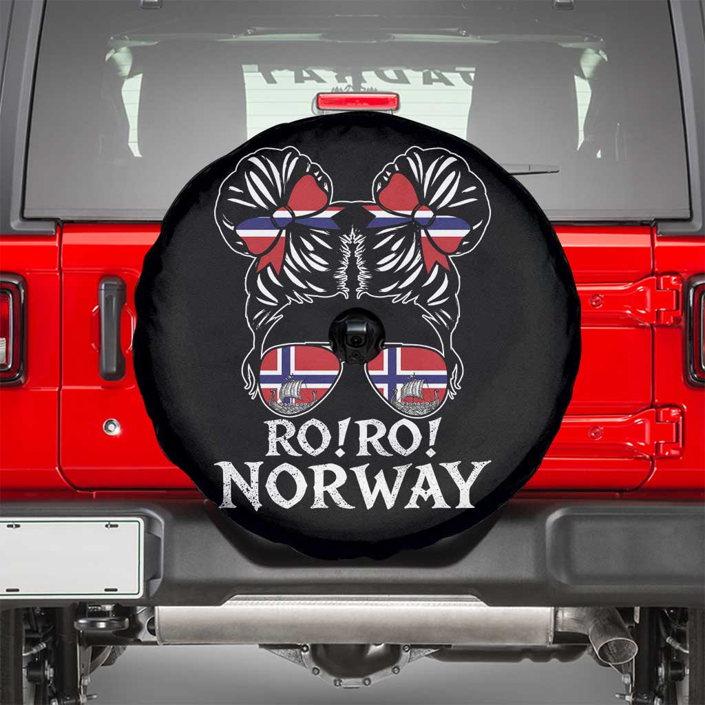 Ro Ro Norwegian Viking Ship Messy Bun Girl Spare Tire Cover
