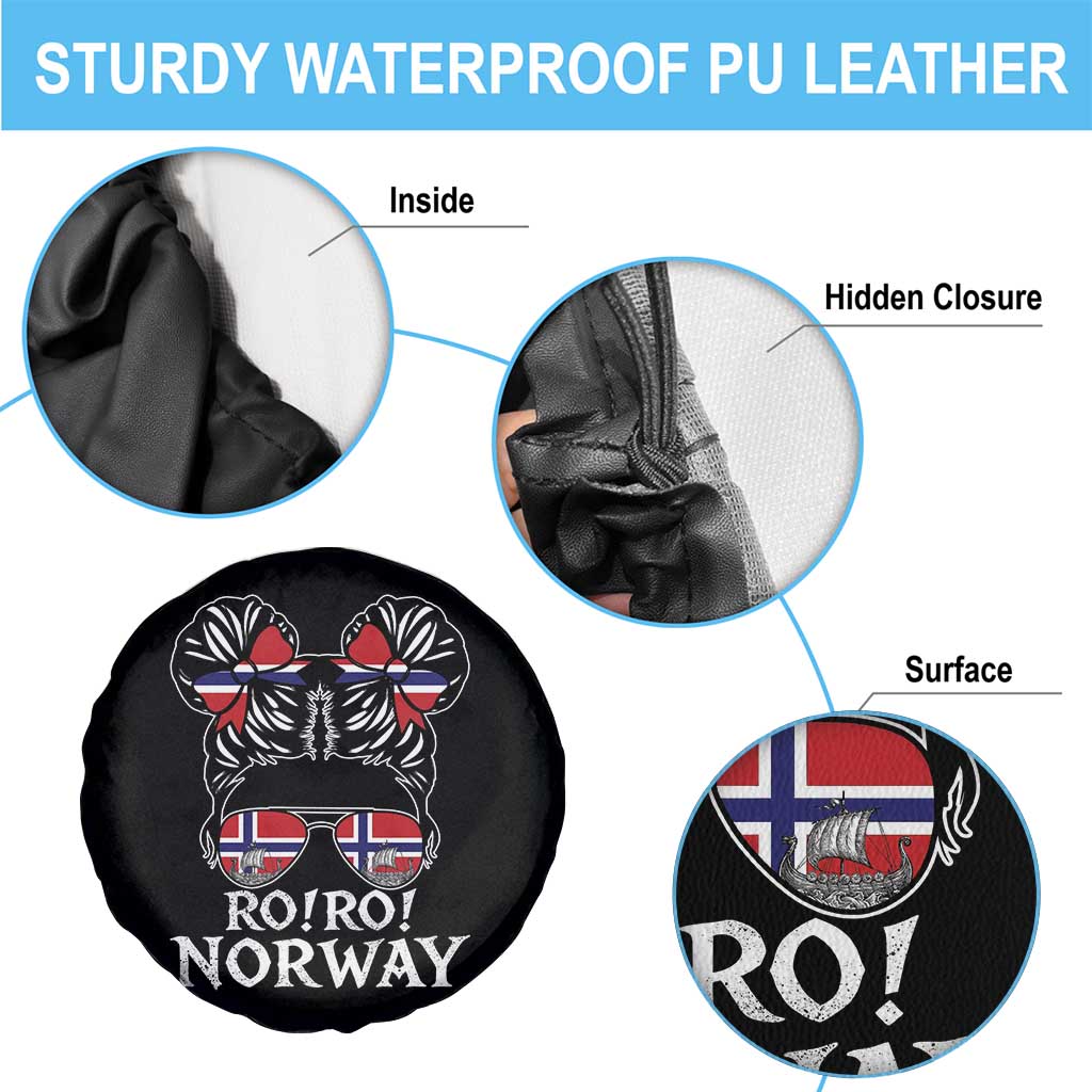 Ro Ro Norwegian Viking Ship Messy Bun Girl Spare Tire Cover