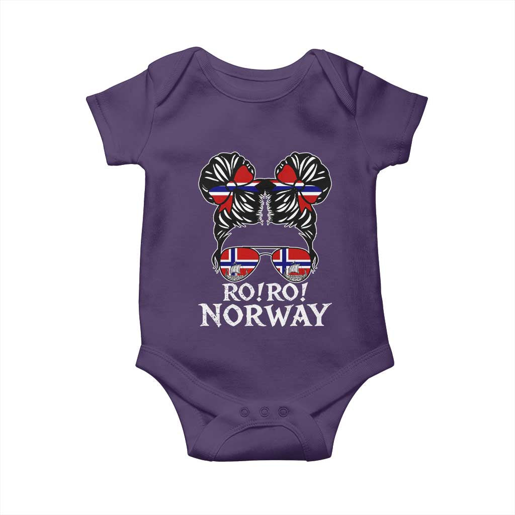 Ro Ro Norwegian Viking Ship Messy Bun Girl Baby Onesie