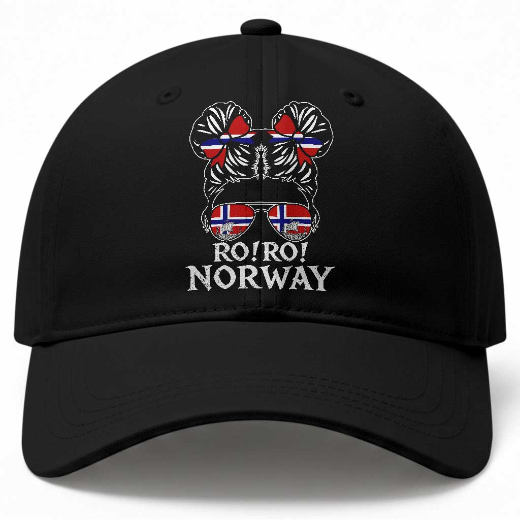 Ro Ro Norwegian Viking Ship Messy Bun Girl Baseball Cap
